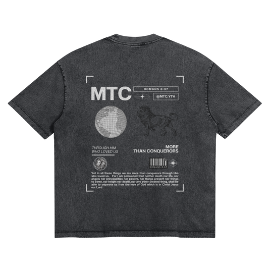 HYPE4HOLY X MTC SNOW WASH OVERSIZED T-SHIRT | Graphite color, flat, back side