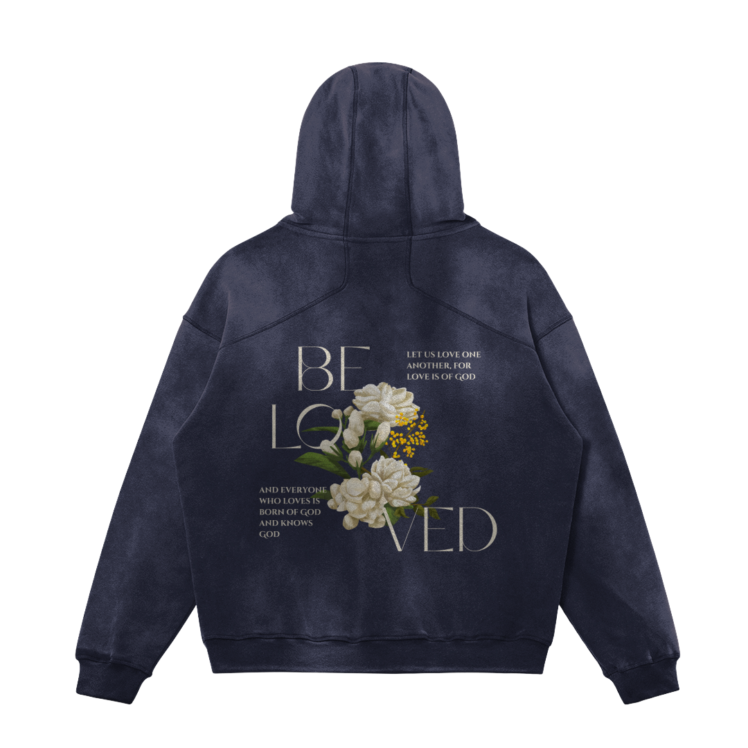 HYPE4HOLY BELOVED SUN FADED HOODIE | BYZANTINE color, flat, BACK