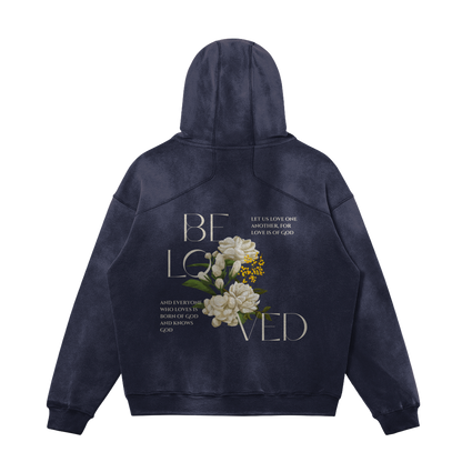 HYPE4HOLY BELOVED SUN FADED HOODIE | BYZANTINE color, flat, BACK