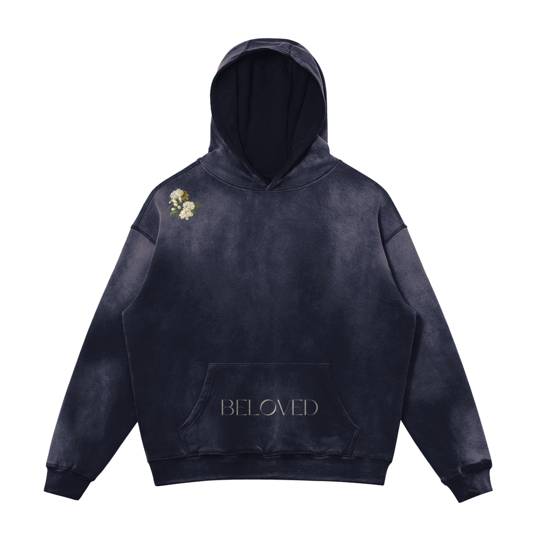 HYPE4HOLY BELOVED SUN FADED HOODIE | BYZANTINE color, flat, FRONT