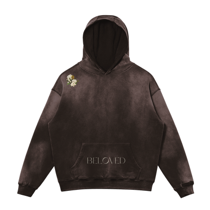 HYPE4HOLY BELOVED SUN FADED HOODIE | Mineral color, flat, FRONT
