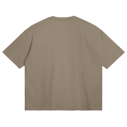 HYPE4HOLY BE STILL BOXY T-SHIRT | Americano color, Flat position, back