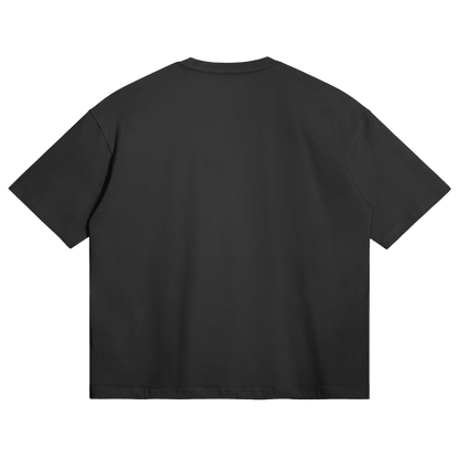 HYPE4HOLY BE STILL BOXY T-SHIRT | Coal black color, Flat position, back