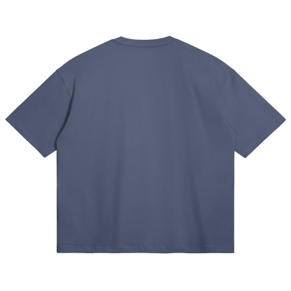 HYPE4HOLY BE STILL BOXY T-SHIRT | Slate color, Flat position, back
