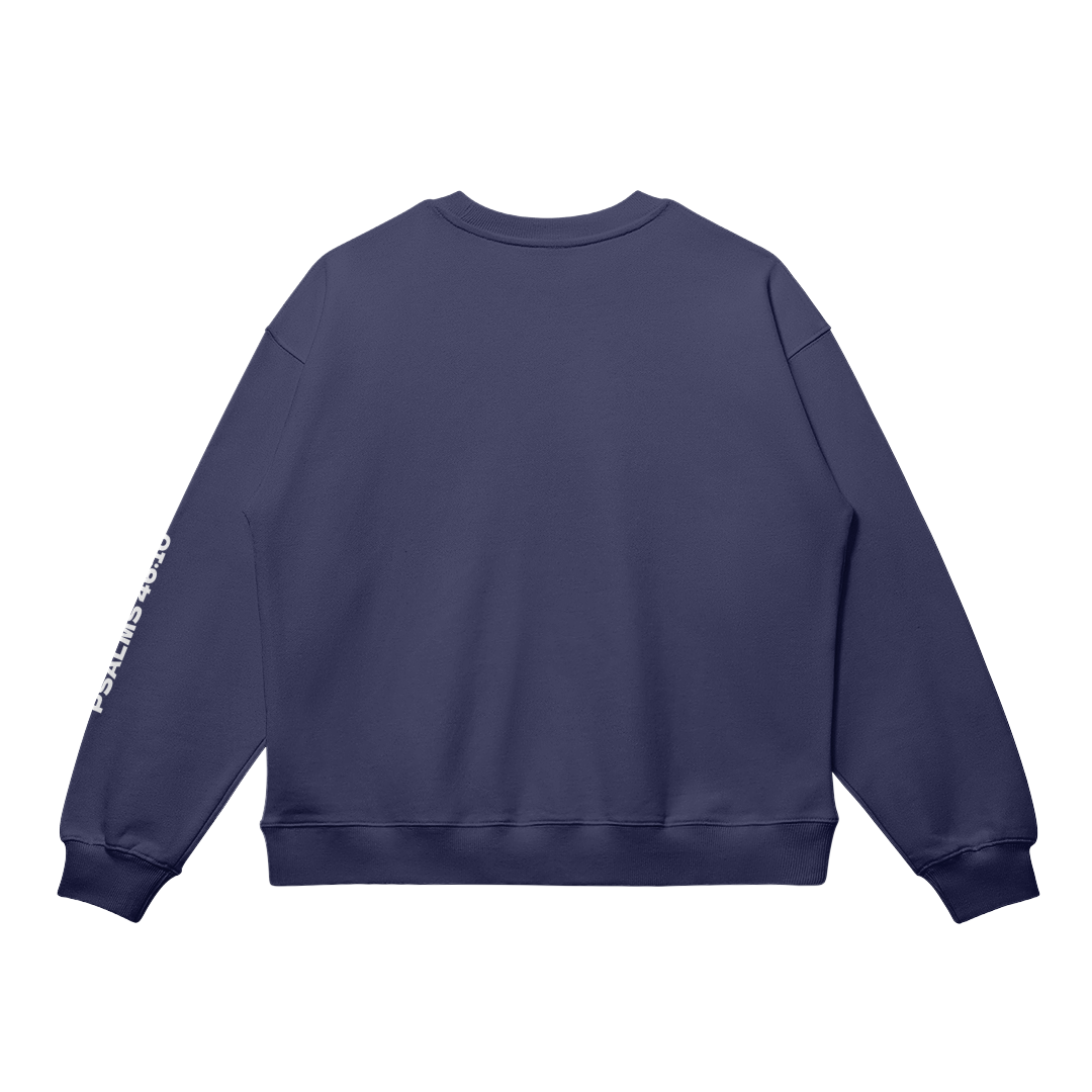 HYPE4HOLY BE STILL OVERSIZED SWEATSHIRT | Deep sea color, flat, back side