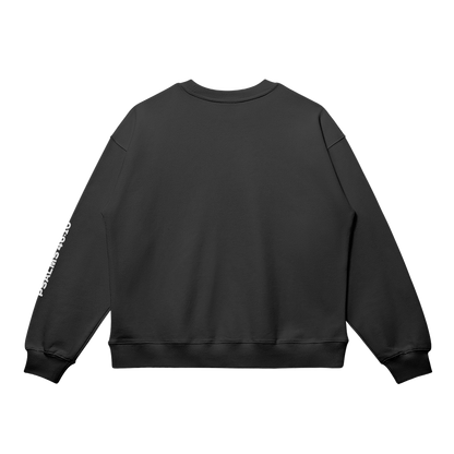 HYPE4HOLY BE STILL OVERSIZED SWEATSHIRT | coal black color, flat, back side