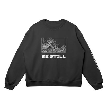 HYPE4HOLY BE STILL OVERSIZED SWEATSHIRT | coal black color, flat, front side