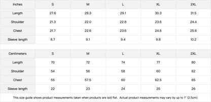 HYPE4HOLY FORGIVEN BOXY T-SHIRT Size chart for clothing measurements.