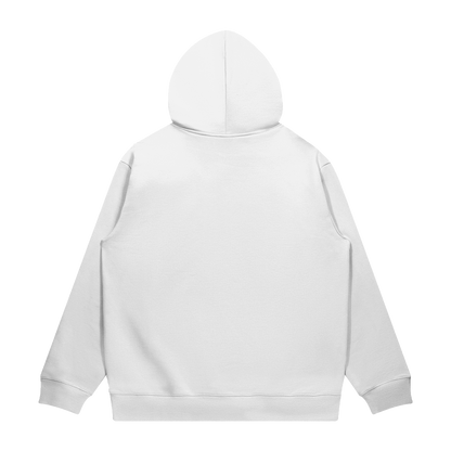 HYPE4HOLY NEW CREATION CLASSIC HOODIE BACK | White hoodie with red and white text on a white background