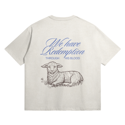 HYPE4HOLY REDEMPTION OVERSIZED T-SHIRT | ash color, flat, back side
