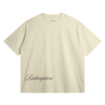 HYPE4HOLY REDEMPTION OVERSIZED T-SHIRT | sandstone color, flat, front side
