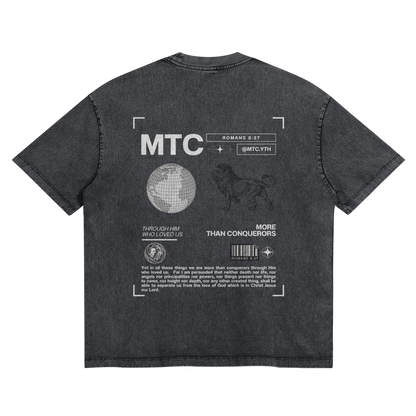 HYPE4HOLY X MTC SNOW WASH OVERSIZED T-SHIRT | Graphite color, flat, back side