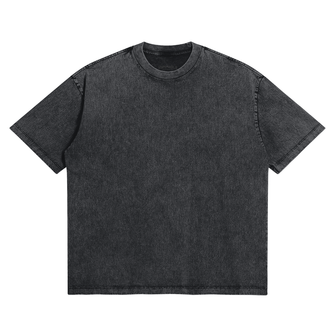HYPE4HOLY X MTC SNOW WASH OVERSIZED T-SHIRT | Graphite color, flat, front side