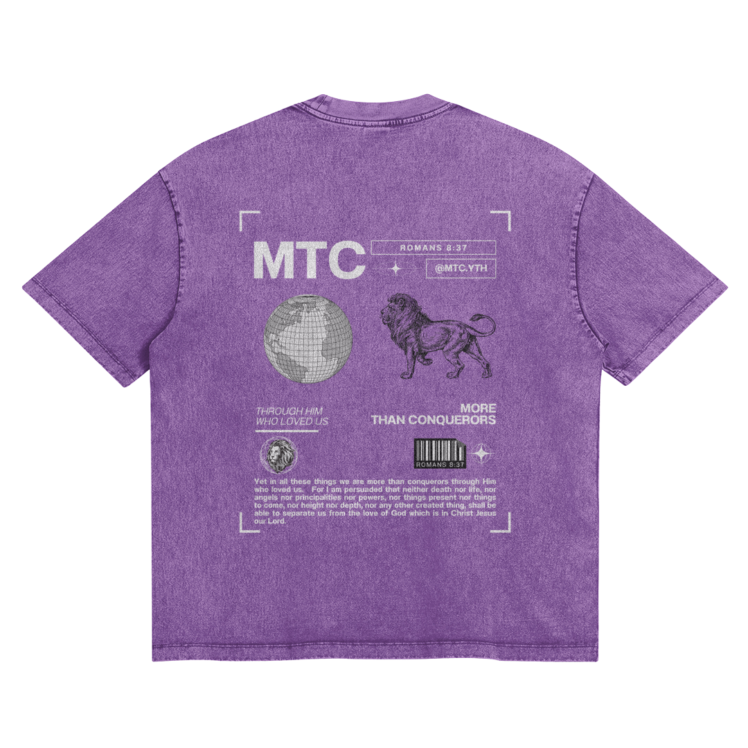 HYPE4HOLY X MTC SNOW WASH OVERSIZED T-SHIRT | Lavender color, flat, back side