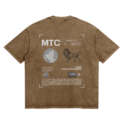 HYPE4HOLY X MTC SNOW WASH OVERSIZED T-SHIRT | clay color, flat, back side
