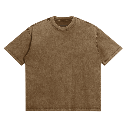 HYPE4HOLY X MTC SNOW WASH OVERSIZED T-SHIRT | clay color, flat, front side