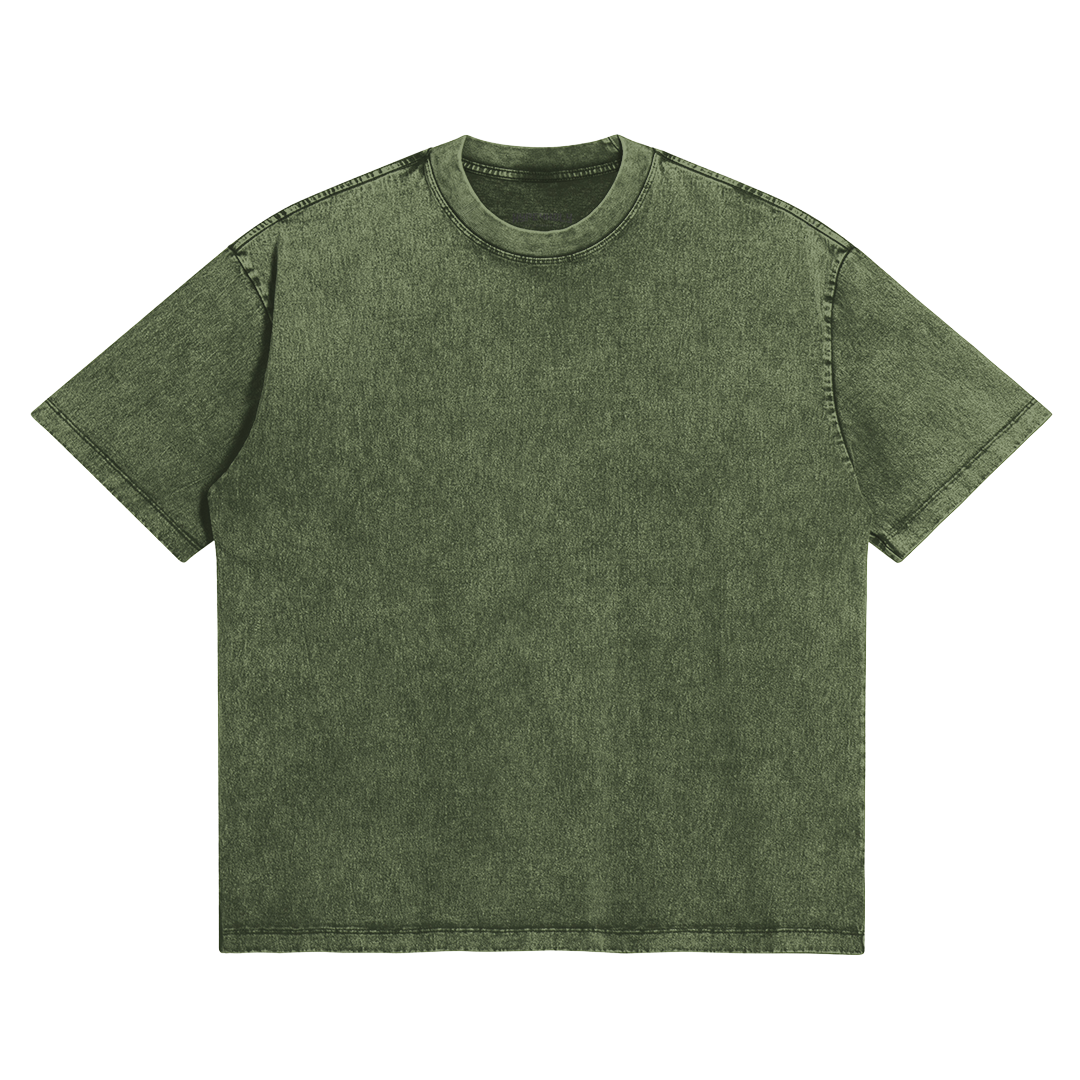 HYPE4HOLY X MTC SNOW WASH OVERSIZED T-SHIRT | olive color, flat, front side