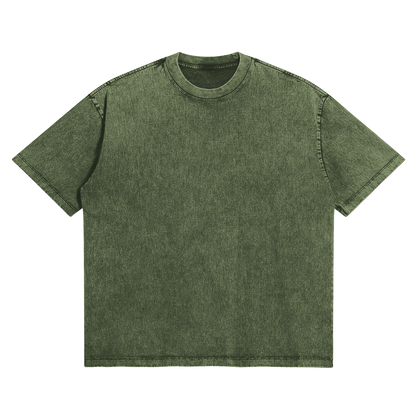 HYPE4HOLY X MTC SNOW WASH OVERSIZED T-SHIRT | olive color, flat, front side