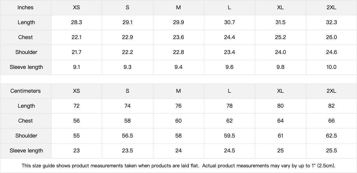 HYPE4HOLY X MTC SNOW WASH OVERSIZED T-SHIRT | size chart