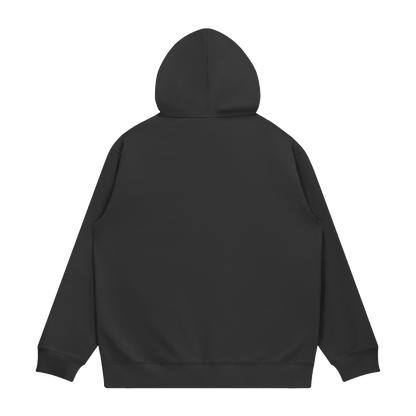 hype4holy come and see heavyweight hoodie black back Black hoodie on a white background
