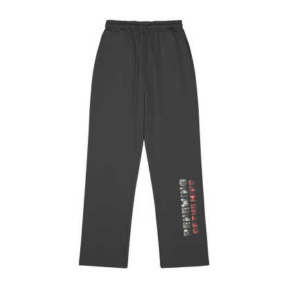 hype4holy christian apparel streetwear sweatpants | Blackweatpants with 'renewing of the mind' text on a white background