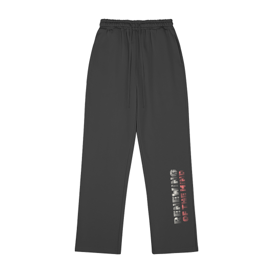hype4holy christian apparel streetwear sweatpants | Blackweatpants with 'renewing of the mind' text on a white background
