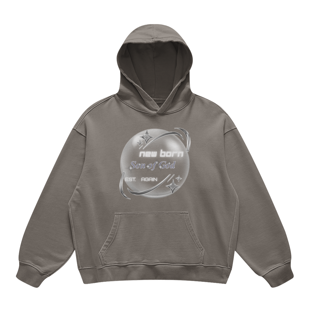 son of god Gray hoodie with graphic design on a white background