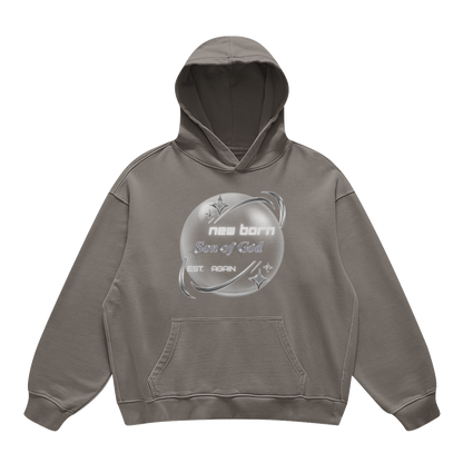 son of god Gray hoodie with graphic design on a white background